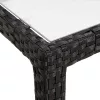 Fekete polyrattan és edzett üveg kerti asztal 150 x 90 x 75 cm