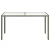 Szürke polyrattan és edzett üveg kerti asztal 150 x 90 x 75 cm