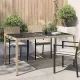 Bézs polyrattan és edzett üveg kerti asztal 150 x 90 x 75 cm