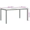 Bézs polyrattan és edzett üveg kerti asztal 150 x 90 x 75 cm