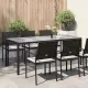 Barna polyrattan és edzett üveg kerti asztal 190 x 90 x 75 cm
