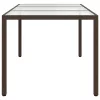 Barna polyrattan és edzett üveg kerti asztal 190 x 90 x 75 cm