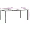 Barna polyrattan és edzett üveg kerti asztal 190 x 90 x 75 cm