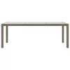 Szürke polyrattan és edzett üveg kerti asztal 190 x 90 x 75 cm