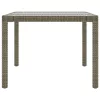 Szürke polyrattan és edzett üveg kerti asztal 190 x 90 x 75 cm