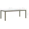 Szürke polyrattan és edzett üveg kerti asztal 190 x 90 x 75 cm