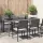 Szürke polyrattan és edzett üveg kerti asztal 190 x 90 x 75 cm