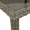 Szürke polyrattan és edzett üveg kerti asztal 190 x 90 x 75 cm