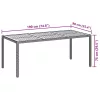 Fekete polyrattan és akácfa kerti asztal 190 x 90 x 75 cm