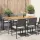 Szürke polyrattan és akácfa kerti asztal 190 x 90 x 75 cm