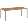 Szürke polyrattan és akácfa kerti asztal 190 x 90 x 75 cm