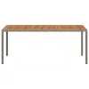 Szürke polyrattan és akácfa kerti asztal 190 x 90 x 75 cm