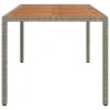 Szürke polyrattan és akácfa kerti asztal 190 x 90 x 75 cm
