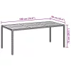 Szürke polyrattan és akácfa kerti asztal 190 x 90 x 75 cm