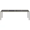 Szürke edzett üveg és polyrattan kerti asztal 250 x 100 x 75 cm