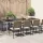 Bézs polyrattan és edzett üveg kerti asztal 250 x 100 x 75 cm