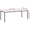 Bézs polyrattan és edzett üveg kerti asztal 250 x 100 x 75 cm