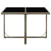 Szürke polyrattan és üveg kerti asztal 109 x 107 x 74 cm