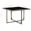 Szürke polyrattan és üveg kerti asztal 109 x 107 x 74 cm
