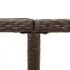 Barna polyrattan és üveg kerti asztal 109 x 107 x 74 cm
