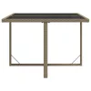 Bézs polyrattan és üveg kerti asztal 109 x 107 x 74 cm