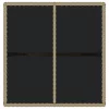 Bézs polyrattan és üveg kerti asztal 109 x 107 x 74 cm