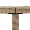 Bézs polyrattan és üveg kerti asztal 109 x 107 x 74 cm