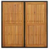 Fekete polyrattan és tömör akácfa kerti asztal 109x107x74 cm