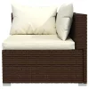 3 részes barna polyrattan kerti ülőgarnitúra párnákkal