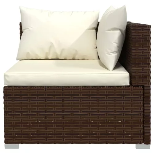 3 részes barna polyrattan kerti ülőgarnitúra párnákkal