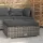 Szürke polyrattan kerti lábtartó párnával 70 x 70 x 30 cm