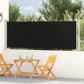 Fekete behúzható oldalsó terasznapellenző 117 x 600 cm