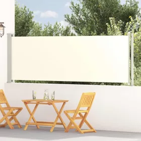   Krémszínű behúzható oldalsó terasznapellenző 117 x 600 cm