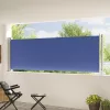 Kék behúzható oldalsó terasznapellenző 117 x 600 cm