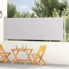 Szürke behúzható oldalsó terasznapellenző 117 x 600 cm