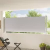 Szürke behúzható oldalsó terasznapellenző 117 x 600 cm