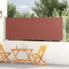Barna behúzható oldalsó terasznapellenző 117 x 600 cm