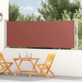 Barna behúzható oldalsó terasznapellenző 117 x 600 cm