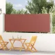 Barna behúzható oldalsó terasznapellenző 117 x 600 cm
