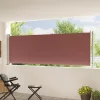 Barna behúzható oldalsó terasznapellenző 117 x 600 cm