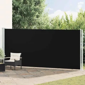 Fekete behúzható oldalsó terasznapellenző 180 x 600 cm