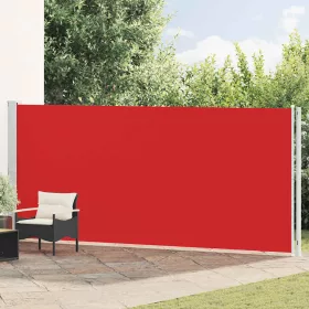 Piros behúzható oldalsó terasznapellenző 180 x 600 cm