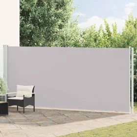 Szürke behúzható oldalsó terasznapellenző 180 x 600 cm
