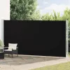 Fekete behúzható oldalsó terasznapellenző 200 x 600 cm