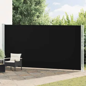 Fekete behúzható oldalsó terasznapellenző 200 x 600 cm