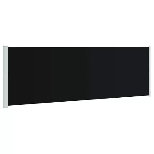Fekete behúzható oldalsó terasznapellenző 200 x 600 cm