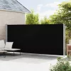 Fekete behúzható oldalsó terasznapellenző 200 x 600 cm