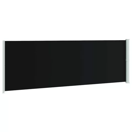 Fekete behúzható oldalsó terasznapellenző 200 x 600 cm