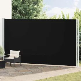 Fekete behúzható oldalsó terasznapellenző 220 x 600 cm