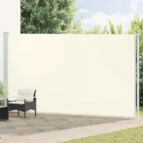   Krémszínű behúzható oldalsó terasznapellenző 220 x 600 cm